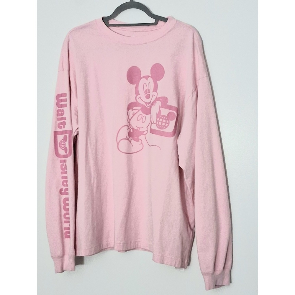 Disney World Mickey Mouse T-Shirt‎ Size XL Piglet Pink Long Sleeve Pre-owned